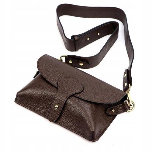 Torebka skórzana LUKA DOLLARO INSTAGRAMKA ciemny brąz na Arena.pl