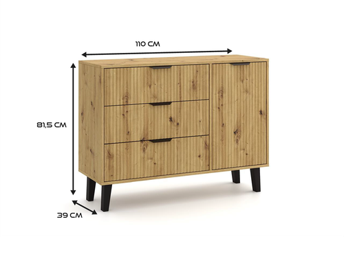 Komoda Scandi 1D3S SLIM DĄB ARTISAN na Arena.pl