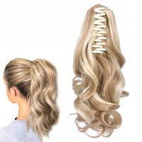 KUCYK Kręcone Claw Doczepiany Dopinka Kitka 38CM Mieszany Blond 18H613