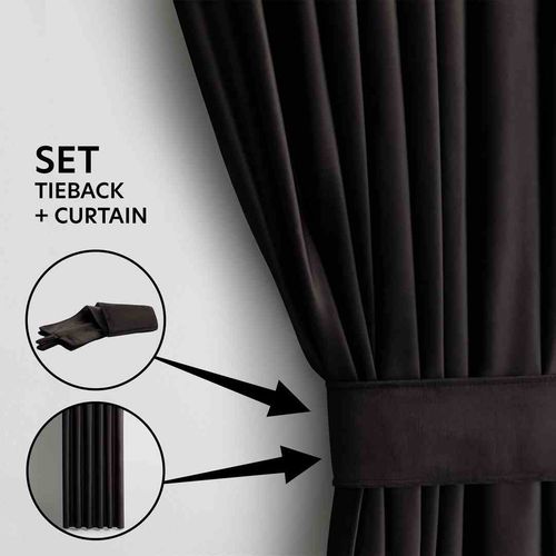 CURT/AH/VELVET/PLEAT/BLACK/140X245/1PC na Arena.pl