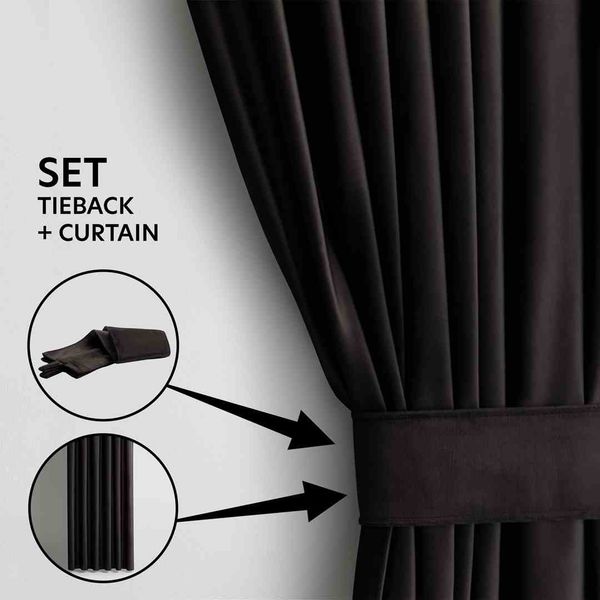 CURT/AH/VELVET/PLEAT/BLACK/140X245/1PC zdjęcie 2