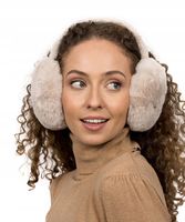 Jasnobeżowe Nauszniki na uszy Zimowe Klasyczne Słuchawki na zimę Ciepłe