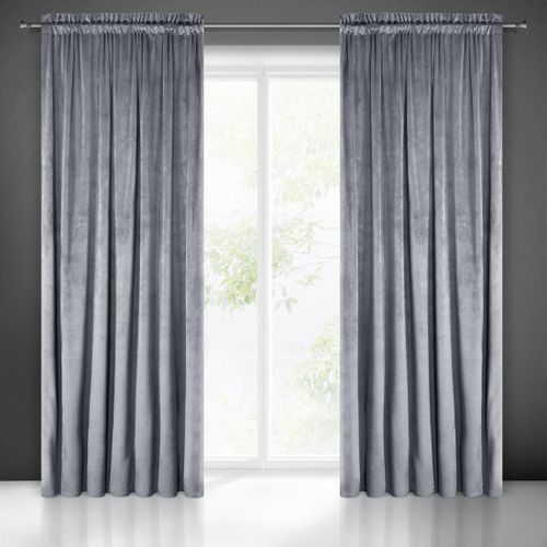 Zasłona gotowa na taśmie MELANIE 140x270 Eurofirany grafitowa na Arena.pl