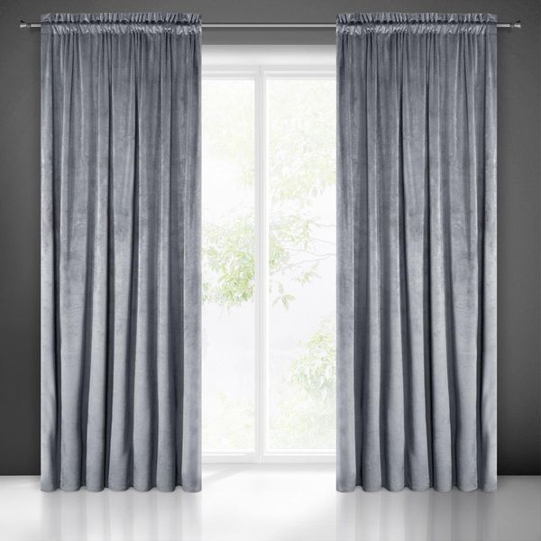 Zasłona gotowa na taśmie MELANIE 140x270 Eurofirany grafitowa zdjęcie 2