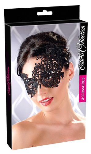 Haftowana czarna ozdobna maska zdjęcie 1