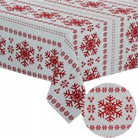 OBRUS ŚWIĄTECZNY 140x200 CM NA STÓŁ WIGILIJNY BIAŁY NA BOŻE NARODZENIE