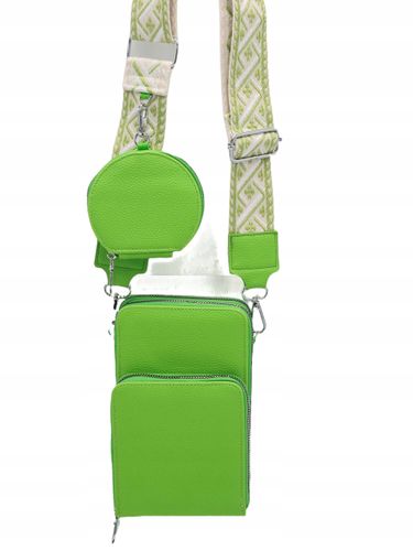 Torebka rowerówka portfel z portfelikiem pasek BOHO zielony Q0693 na Arena.pl