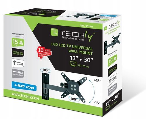 Uchwyt ścienny Techly 13"-30", 15kg obrotowy na Arena.pl