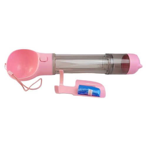 Butelka na wode dla psa przenośny dozownik 4w1 róż na Arena.pl