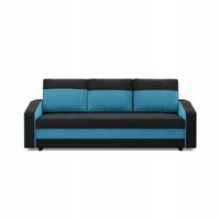 KANAPA ORION CZARNY TURKUS Rozkładana Funkcja Spania SPRĘŻYNY BONELL