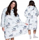 KOC BLUZA Oversize Ciepła Gruba KOCOBLUZA 2w1 XXL KOTY Futrzak z