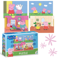 puzzle edukacyjne świnka peppa rodzinka 4 w 1 dodo 200343