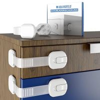 Adlersfeld zamki do szuflad szafek białe (opakowanie 4 szt.)