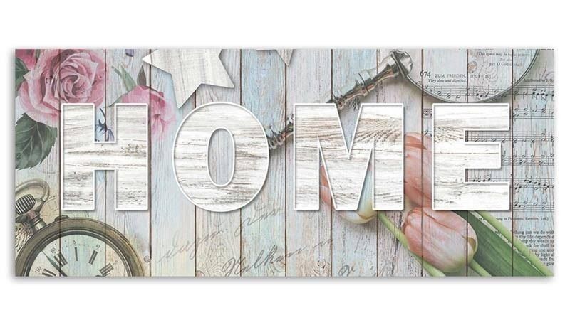 Emaga Obraz na płótnie, Rustykalny styl napis Home - 90x30 zdjęcie 3