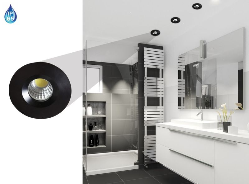 SH-14 BK 3W LED 230V czarny oprawa hermetyczna okrągła IP65 zdjęcie 2