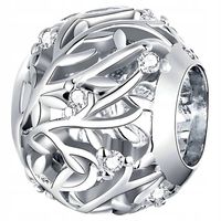 CHARMS GAŁĄZKI srebro 925 listki srebrne zawieszka koralik charmsy pr. S925