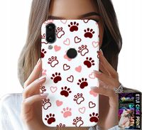 ETUI DO HUAWEI Y7 2019 - PSIE ŁAPKI NA BIAŁYM TLE, PIES, KOT, MIŚ