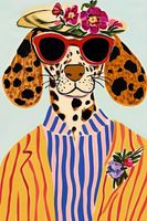 Plakat 20x30cm  Portret Zwierząt | Pies w Okularach | Pop Art