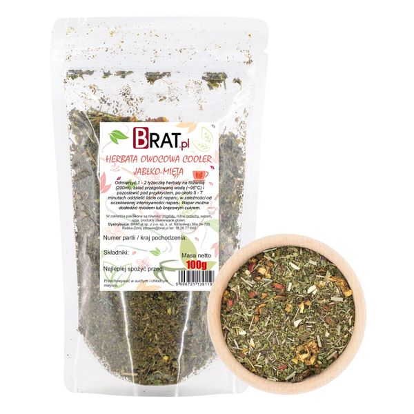 Herbata owocowa Cooler - JABŁKO MIĘTA 100g zdjęcie 1