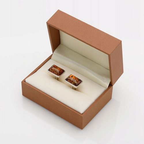 Spinki do mankietów, spinki do koszuli z bursztynem bałtyckim, srebrne na Arena.pl