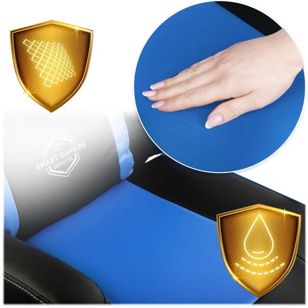 Fotel gamingowy Sofotel Yasuo - niebieski - 2591 zdjęcie 15