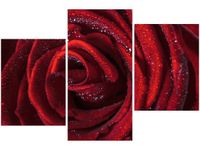 60 90CM OBRAZ 3 ELEM BORDOWA RÓŻA ŚCIENNY DRUK PŁÓTNO