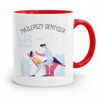 Kubek Czerwony Prezent Dentysty Najlepszy Dentysta Z Nadrukiem Ze Zdjęciem