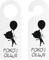 ZAWIESZKA NA DRZWI klamkę plexi TWÓJ NADRUK NAPIS personalizowana + IMIĘ