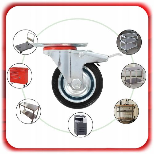 ZESTAW 4 SZT. JEZDNYCH KÓŁEK KÓŁKA 75MM OBROTOWE Z HAMULCEM Skrętne na Arena.pl