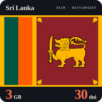 Karta eSIM Internet Sri Lanka 3 GB na 30 dni - bez rejestracji