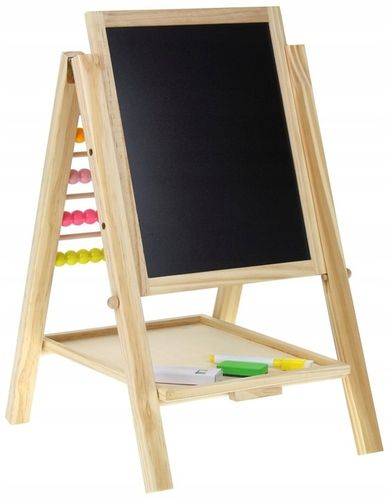 Tablica Drewniana Dwustronna Magnetyczna Kredowa Liczydło + Akcesoria na Arena.pl