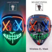 Maska LED neonowa straszna żółta – style 23