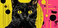 Plakat 91,3x44,5cm Neonowy Kocur