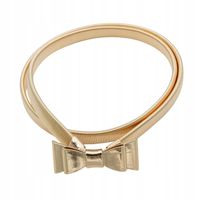 Pasek damski sprężynka kokardka 3D kolor złoty 5cm