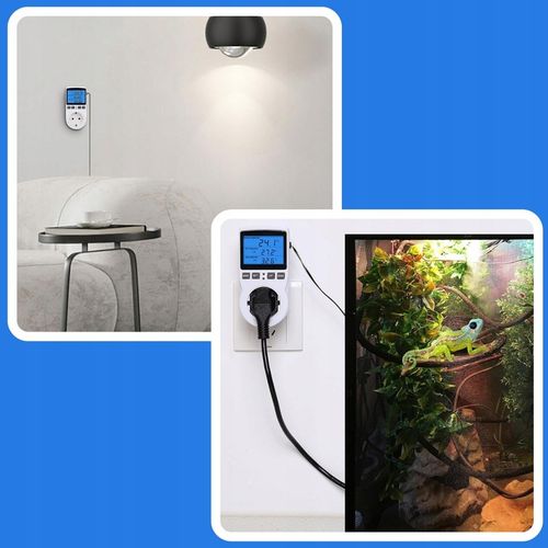 TERMOSTAT ELEKTRONICZNY REGULATOR TEMPERATURY GNIAZDO SIECI 230V max. 3680W na Arena.pl