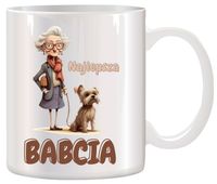 KUBEK Z NADRUKIEM ŚMIESZNY PREZENT DZIEŃ BABCI URODZINY IMIENINY BABCIA