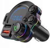 Transmiter Bluetooth Car FM USB QC 3.0 PD ładowarka samochodowa LED adapter