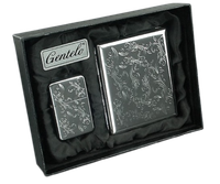 Zestaw Prezentowy Zapalniczka Benzynowa i Papierośnica z Gotowym Grawerem