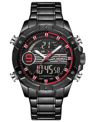 Zegarek Męski Naviforce - Nf9146S (Zn089B) - Black/Red + Box na Arena.pl