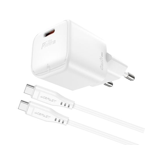 mini ładowarka sieciowa pd 20w gan + kabel usb-c biała na Arena.pl