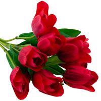 DUŻY BUKIET TULIPANÓW X9 CZERWONY SZTUCZNY TULIPAN