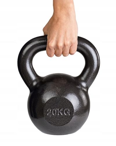 KETTLEBELL ODWAŻNIK DO ĆWICZEŃ KETTLE HANTLA HANTEL ŻELIWNY FITNESS 20KG na Arena.pl