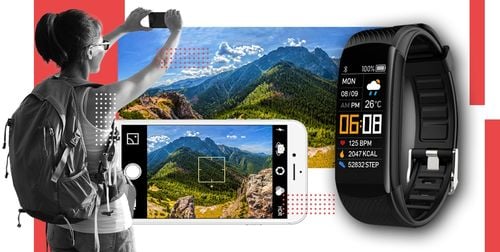 smartwatch giewont czarno czerwony 2 paski gw200-1 na Arena.pl
