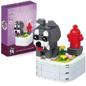 Klocki konstrukcyjne zestaw do układania puzzle 3d prezent piesek szary