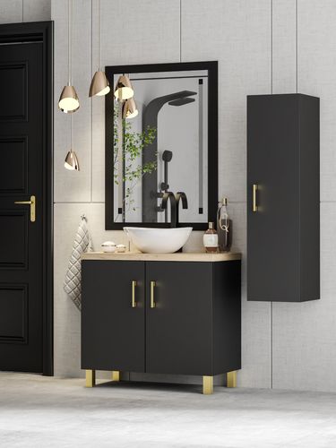 ZESTAW MEBLI ŁAZIENKOWYCH 80 szafka umywalka słupek w. (W7) + EB na Arena.pl