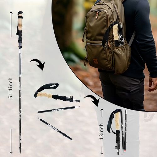 KIJE TREKKINGOWE SKŁADANE KIJKI W GÓRY DO TURYSTYCZNE REGULOWANE ALUMINIOWE na Arena.pl