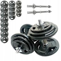 HANTLE ŻELIWNE 2x30kg gryf Talerze zestaw 60kg