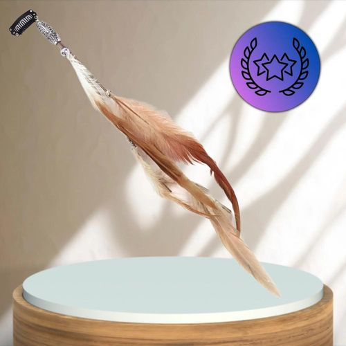 Spinka przypinka do włosów z beżowymi piórkami boho na Arena.pl