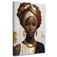 Obraz do salonu sypialni, Portret kobiety w stylu afrykańskim