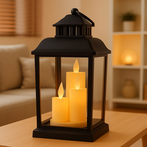 lampion dekoracyjny led z imitacją świec 12 x 23 cm - lamp54wz2 na Arena.pl